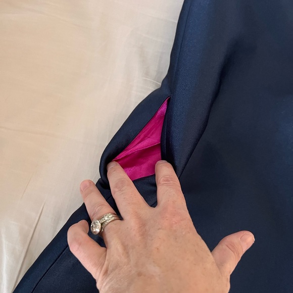 John Paul Ataker Elegant Navy Blue Sleeveless A-Line Cocktail Dress - Picture 14 of 16